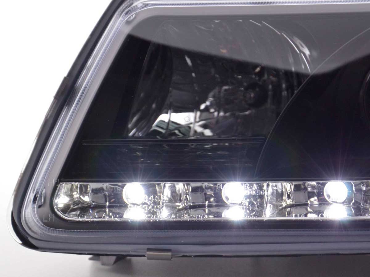Scheinwerfer Set Daylight LED TFL-Optik Audi A3 Typ 8L 96-00 schwarz Scheinwerfer Set Daylight LED TFL-Optik Audi A3 Typ 8L 96-00 schwarz